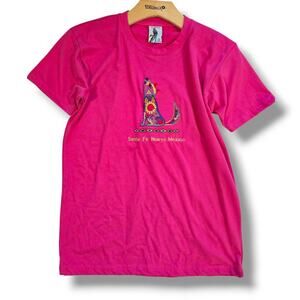 El Quetzal Santa Fe New Mexico women's pink embroidery pullover shirt - small